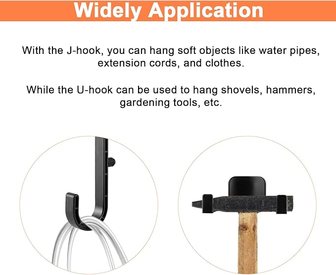 6 Packs Storage Shed Hooks Compatible with Suncast Shed and Craftsman Shed | U-Shaped and J-Shaped Storage Shed Shelf Accessories for Organizing Tools, Ladders, and Bulk Items, Suncast Shed Accessories