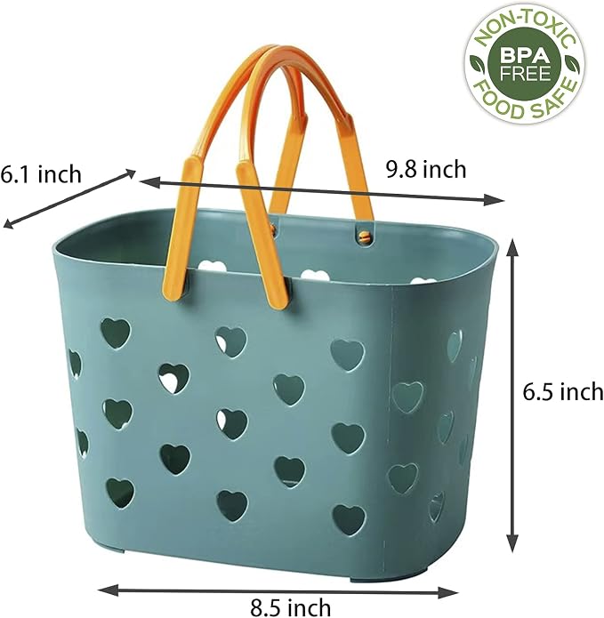 Portable Shower Caddy with handle Plastic Shower Basket Organizer, Blue | Bathroom Caddy Storage Tote Cleaning Supply Caddy for College Dorm, Kitchen, Pantry, Garage