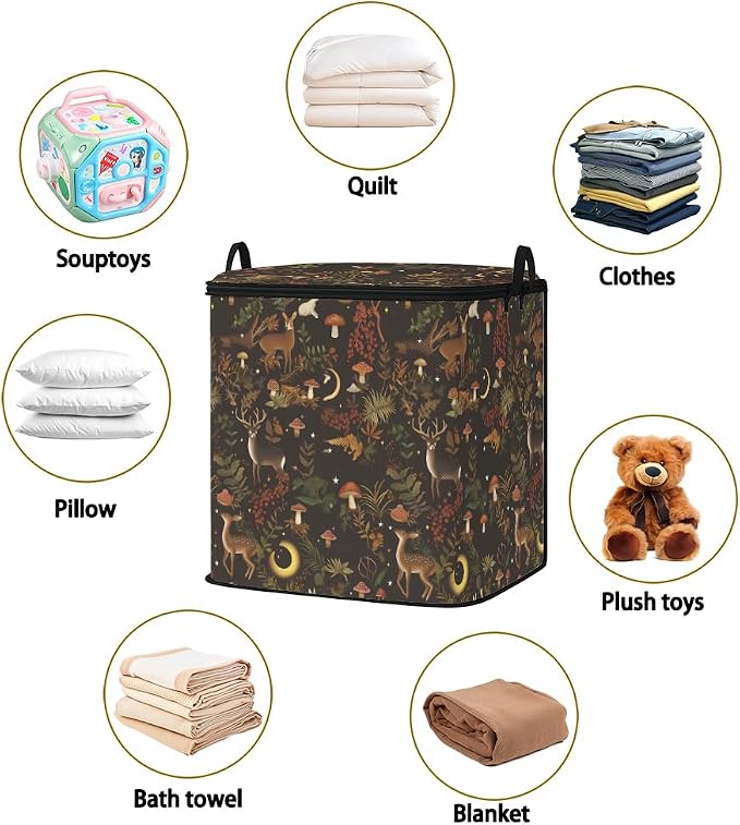 2pcs blanket storage bag for under bed,closet organizers 95L | clothing sweater sheet bedding comforter duvet quilt pillow toy storage bags with lids,dorm room essentials for containers