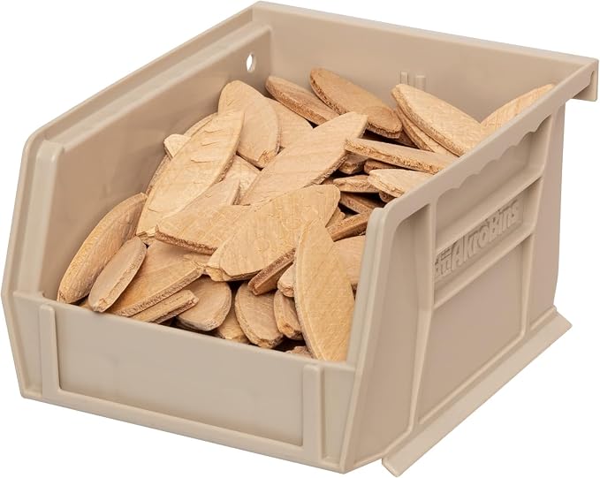 Akro-Mils 30210 AkroBins Plastic Storage Bins, 5"x4"x3", Stone, 24-Pack | Space-Saving Stackable Bins for Garage, Pantry, Craft Organization