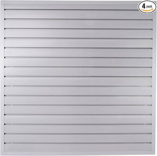 FRAYSCENT Slat Wall Paneling Garage Wall Organizer, Slatwall Panels Garage Tool Organizer Wall Mount Garage Slat Wall Storage Systems, Slat Board PVC Wall Panels Garage Storage (Grey, 4ftx4ft)