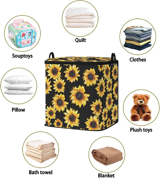 2pcs blanket storage bag for under bed,closet organizers 95L | clothing sweater sheet bedding comforter duvet quilt pillow toy storage bags with lids,dorm room essentials for containers