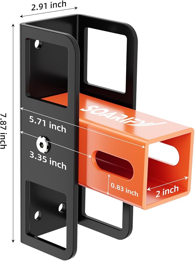 Hitch Wall Mount, 2" Receiver, Max Hold Up to 300LBS, Bike Rack & Cargo Rack Storage, Hanging Garage Organizer, Trailer Hitch Receiver Hitch Bicycle Ski Rack Storage Organizer