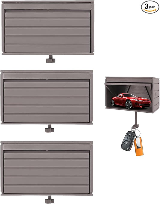 3 Pcs Car Garage Key Holder, Car Key Holder for Wall Mount, Small Toy Car Garage with Opening Door
