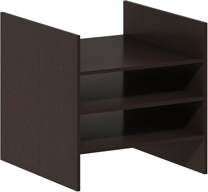 Furinno Cubicle 3-Shelf Cube Insert, Cube Organizer, Dark Oak | 13.3W x 13.4H, Fits into Furinno Extra Thick Cubes, for Organizers and Storage (Does not fit IKEA Kallax Shelving)