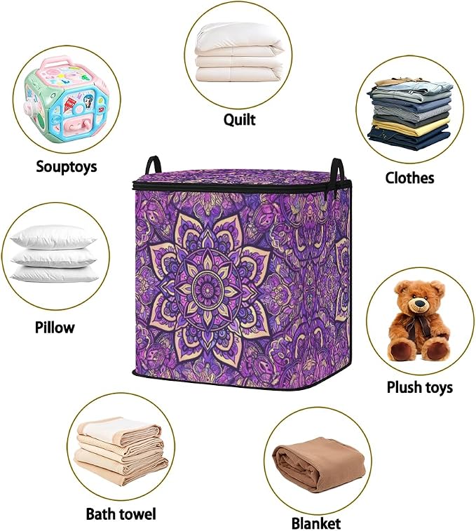 2pcs closet organizers and storage under bed,clothing blanket sweater sheet bedding comforter duvet quilt pillow toy storage bags with lids,dorm room essentials for containers 95L