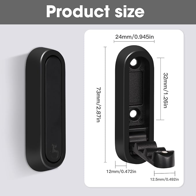 Folding Wall Hooks, 2 Pcs Foldable Black Coat Hooks Heavy Duty Foldable Hook Bathroom Towel Hooks Robe Hooks Wall Mounted for Hanging Coat Towels Clothes Hat Bags Keys | 90° Foldable Design, Wall Mounted, Holds Up To 40 Lbs, Screws And Anchors Included...