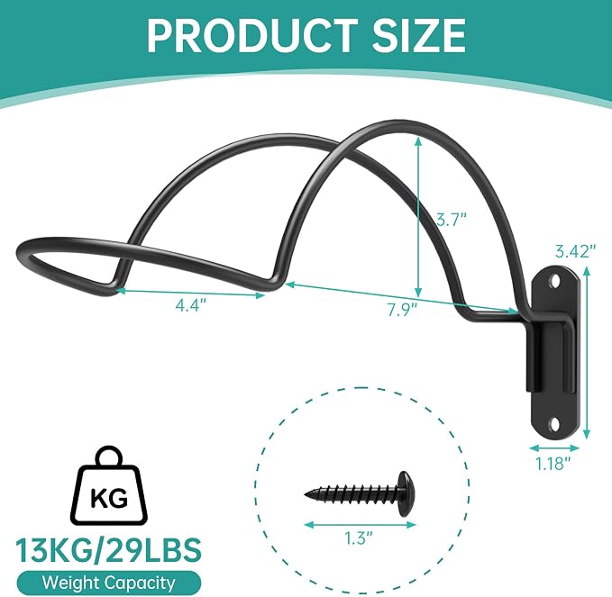 2 Pcs Wall Mounted Helmet Rack Storage Display Rack Hanger | Motorcycle Helmet Holder, For Equestrian/Baseball/Iron Man/Scout Trooper/Hockey Helmet, No Helmet