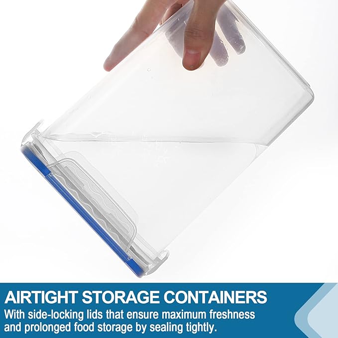 VERONES Large Tall Airtight Food Storage Containers, 10 PACK Containers Set | Plastic Airtight Kitchen & Pantry Organization, Ideal for Flour & Sugar Plastic Canisters with Labels