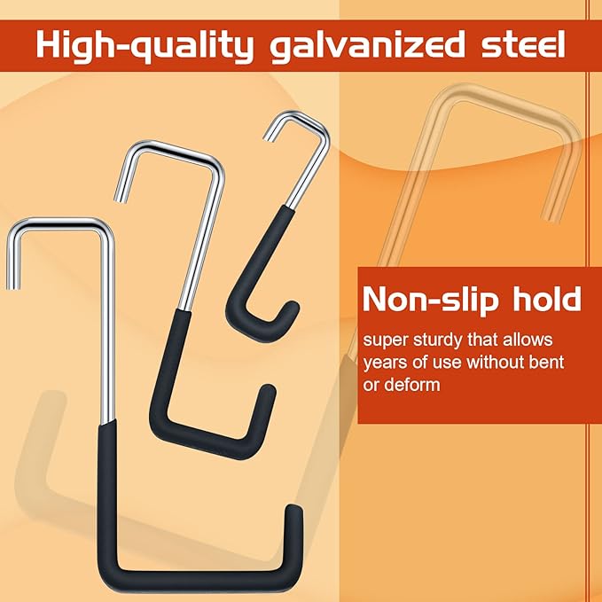 Hotop 18pcs Rafter Hanger Heavy Duty Large S Hooks Rafter Hanger for Garage Ladder Bike Fence Storage Organizer Hooks S Shaped Hooks Hanging Hangers Hooks (Large, Medium, Small), Black