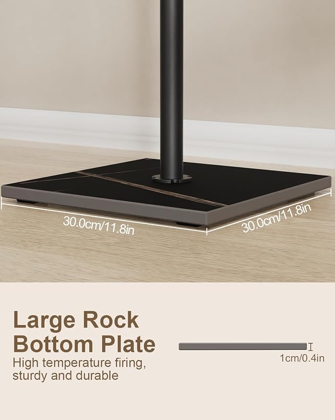 Coat Rack Freestanding, Small Clothes Rack, Black, 68.9 In High | Modern Clothing Rail with Rock Slab Base, Heavy-duty Metal Coat Tree for Boutiques, Hallway, Entryway, Living Room