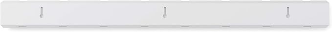 Umbra Flip Coat Rack, Wall Mount 8-Hook, Space Saving, White | Real wood and steel build, retractable hooks fold flat, holds coats bags and scarves, easy install