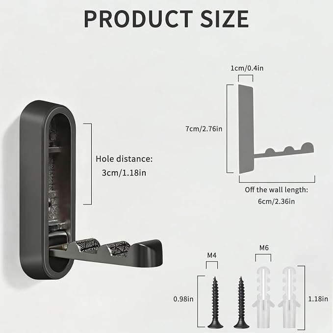 4PCS Foldable Wall Hooks, Flip Down Design with 40 lbs Heavy-Duty Capacity, Retractable Wall Hooks for Bathroom, Bedroom & Entryway Space Saving (Black)