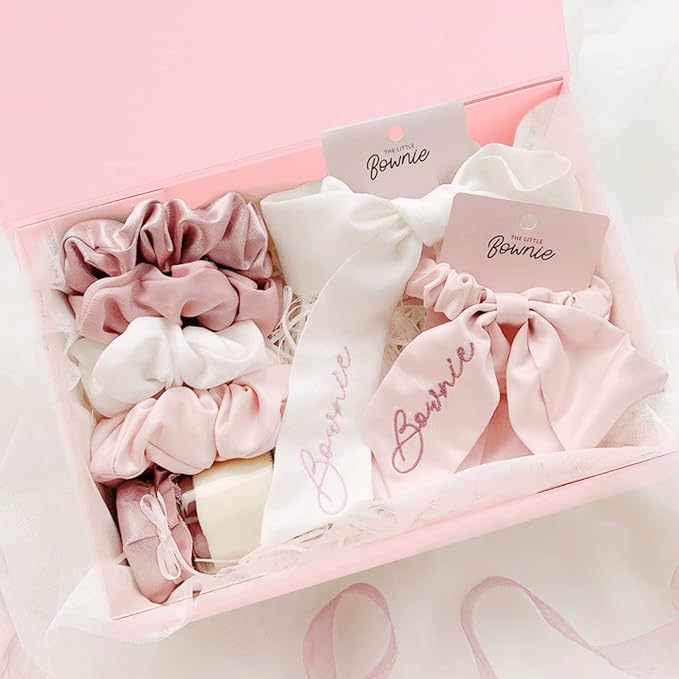 Aimyoo Pink Collapsible Gift Box with Magnetic Closure Lids 10.5x7x3 in, Bridesmaid Groomsman Proposal Boxes, Rectangle Storage Box 5 Pack