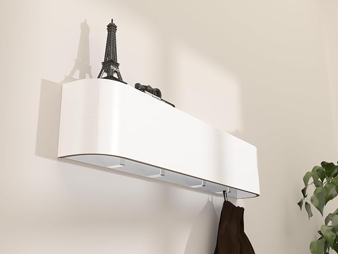 wall Mounted Coat Rack with Shelf - wall entryway Shelf with Hooks - entryway Hooks - Modern Coat Rack - Wooden Mount for Home Decor - Jacket Hanger