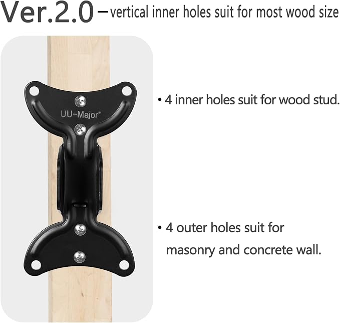 UU-Major Bike Wall Mount,Heavy Duty Bike Hanger, Mounted Bike Hook for Garage Wall,Horizontal Bike Rack for MTB,Road And Hybrid Bikes Storage,Thicker Metal With Rubber Coating.(Adjustable*2 Pack)