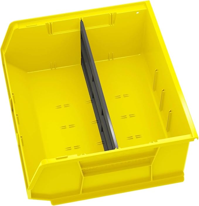 Akro-Mils 30250 AkroBins Plastic Storage Bins, 15"x16"x7", Yellow, 6-Pack | Space-Saving Stackable Bins for Garage, Pantry, Craft Organization