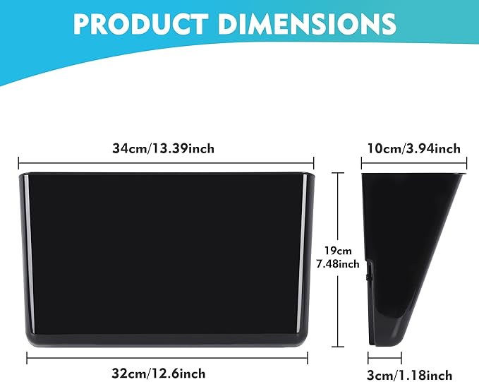 EASEPRES 4 Pack Black Single Pocket Hanging File Organizer, Plastic Wall Mount Paper Mails Magazines Holder, Mounted Folder Bins for Office, School and Home, 12.99x4.13x7.48 inches