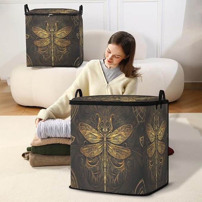 2pcs closet organizers and storage under bed,clothing blanket sweater sheet bedding comforter duvet quilt pillow toy storage bags with lids,dorm room essentials for containers 95L