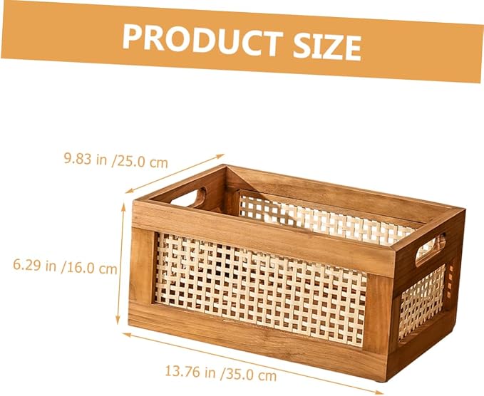 Handmade Woven Storage Basket Capacity Decorative Box for Organizing Sundries for Kitchen Living Office and More