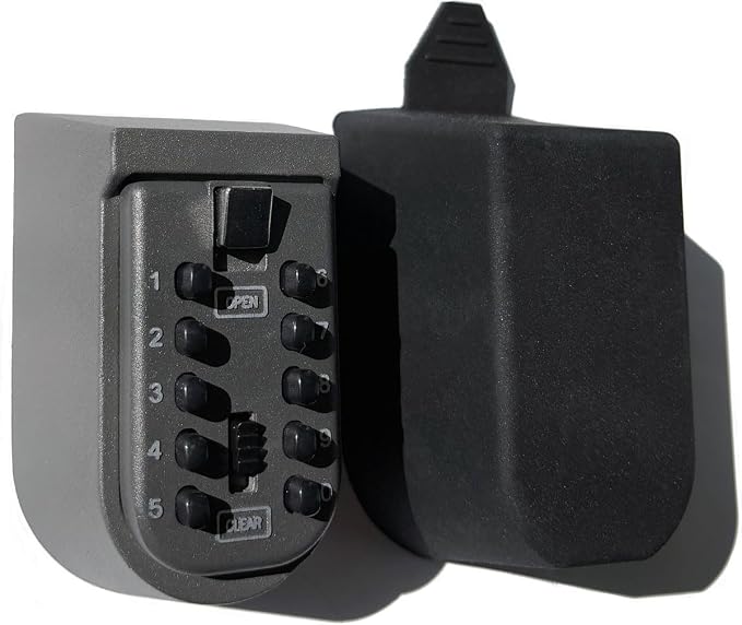 Key Lock Box for Outside Wall Mount, Waterproof Spare Key Storage Box, 10-digits Combination Lockbox Push Button Key Keeper Box for Home Indoor & Outdoor Realtors Landlord Property Management