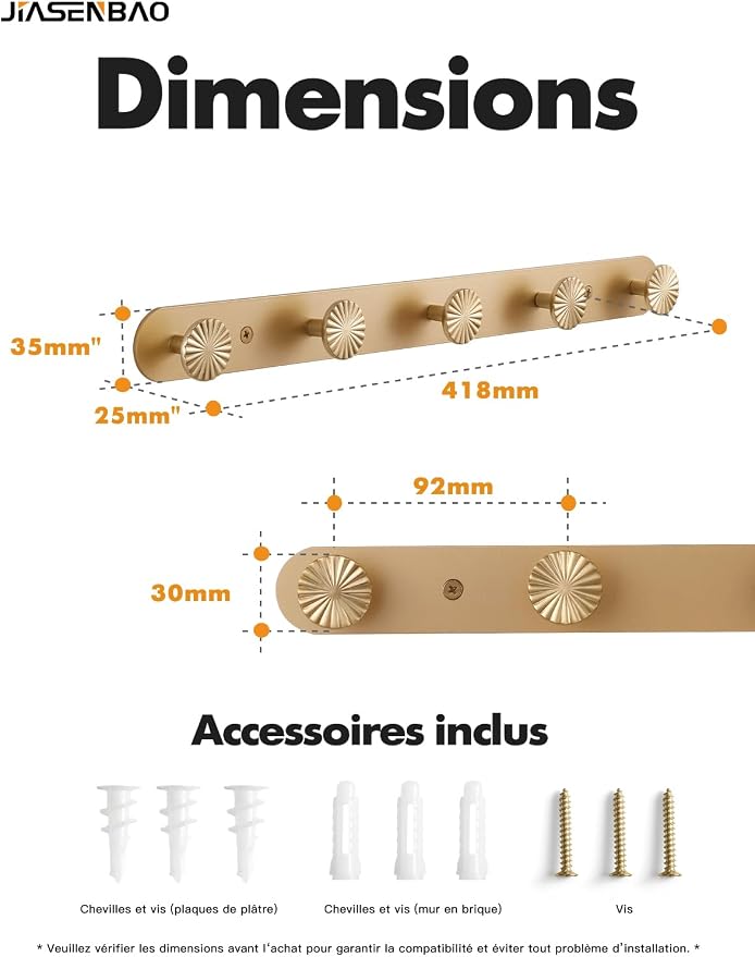 1 Pack Coat Rack Wall Mounted Champagne Bronze Towel Hooks for Bathrooms Wall Hooks for Hanging Robe Coat Hooks Kitchen Decorative Heavy Duty Zinc Alloy