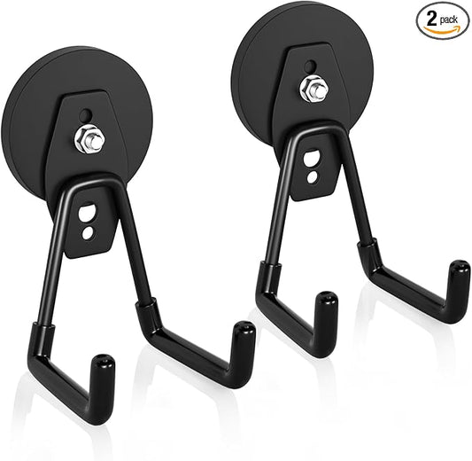 ENUODA Strong Magnetic Hooks Heavy Duty Magnet Garage Hooks for Cruise Magnet Tool Holder for Hanging Garden Tools, Cabinet, Van, Pegbaord, Kitchen, Outdoor, 2Pack