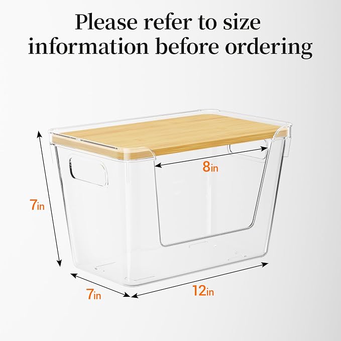 Delamu 2 Pack Trash Bag Dispenser, Stackable Garbage Bag Holder | Clear Acrylic Organizer Bins for Under Sink Organization, Pantry Storage, Cabinet, Kitchen, Laundry, Bathroom