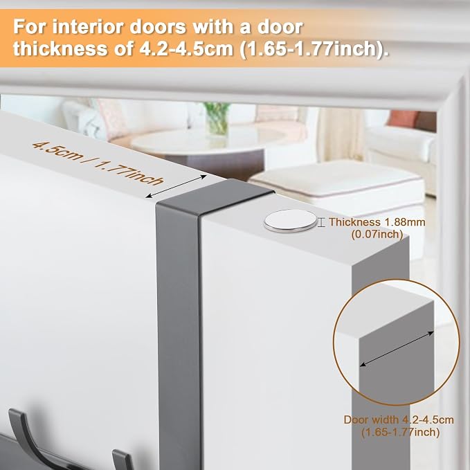 Over The Door Hooks,Door Hanger Hooks for Hanging (Gray, Fit 1-3/4" Doors) | Sturdy Door Hanger,Towel Racks for Bathroom with 12 Coat Hook,Coat Rack,Large Over The Door for Bathroom,Bedroom,Kitchen ﻿