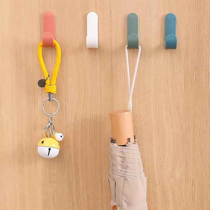 Ducige Adhesive Hooks Utility Wall Hooks Key Hooks for Wall Decorative Key Holder Rack Self Adhesive Wall Hooks for Towels, Hats, Shower, Kitchen, Living Room, Office(6 Pcs)