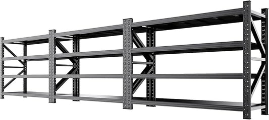 3 Set 79" W Heavy Duty Storage Shelves, 8000LBS Adjustable Garage Shelving Unit, Rust Proof Large Metal Storage Rack, 24" Dx79 Wx74 H Industrial Shelving for Warehouse, Basement, Supermarket