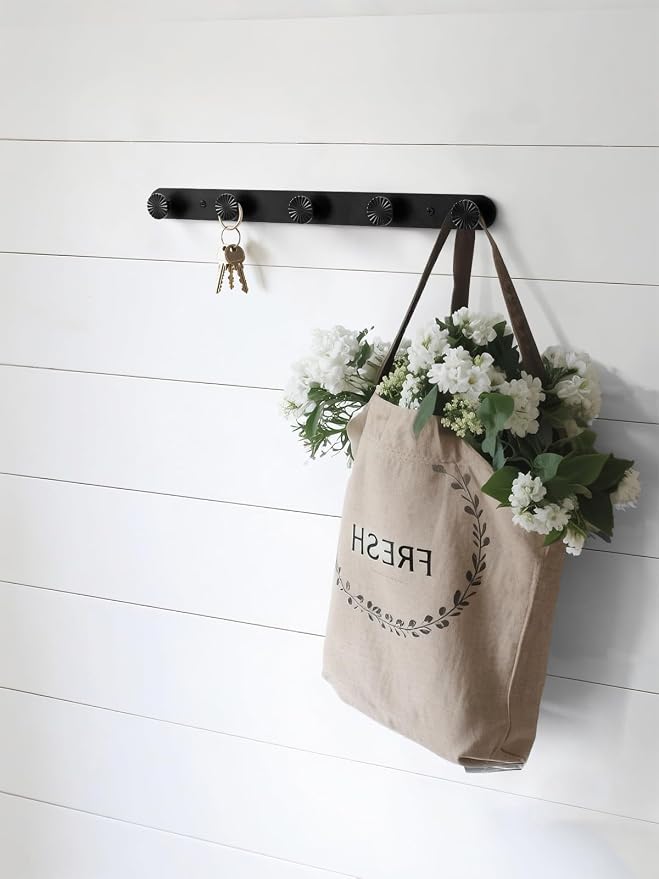 1 Pack Coat Rack Wall Mounted Black Towel Hooks for Bathrooms Wall Hooks for Hanging Robe Coat Hooks Kitchen Decorative Heavy Duty Zinc Alloy