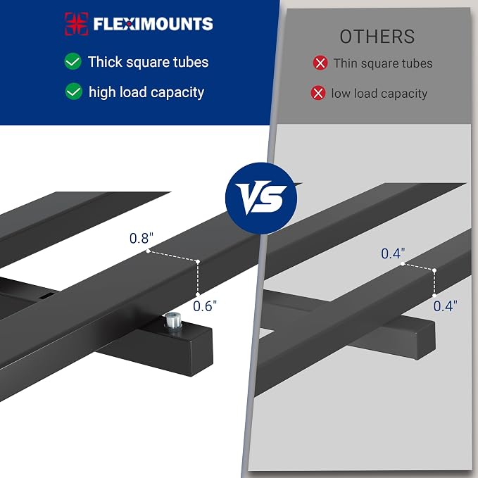 FLEXIMOUNTS 2-Pack 2x6ft Garage Wall Shelving with 8 Hooks, 1200lbs, Black | Heavy Duty Garage Shelving Wall Mounted, Rustproof Finish, Storage for Power Tools, Garden Supplies, Storage Bin, Lite Series
