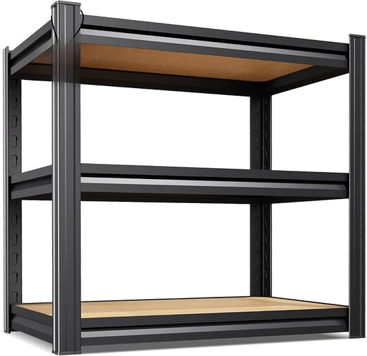 Set of 8 Garage Shelving,3 Tier Garage Storage Shelves,Adjustable Heavy Duty Metal Shelving Units and Storage Large Rack,Utility Steel Shelf For Shop Warehouse Industrial Pantry Basement 33"x35"x16"