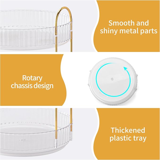 360° Rotating Makeup Organizer, Large Capacity Skincare & Cosmetics Storage | Skincare & Makeup Caddy, Bathroom Counter Organizer, Spinning Storage Tray for Perfume, Dresser, Bedroom, Vanity Countertop