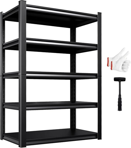 Heavy Duty Metal Garage Shelving Unit, 71.2" H x 35.4" W x 15.7" D, 5-Tier Adjustable Storage Shelves for Garage Storage, Standing Shelf Unit & Shelves Organizer for Home, Warehouse, Workshop