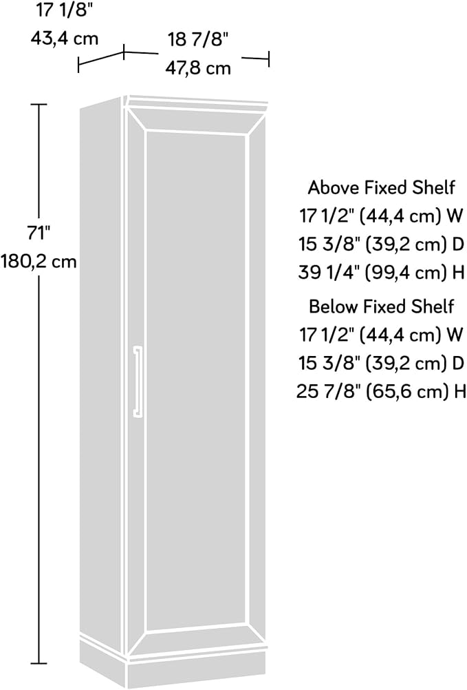 Sauder HomePlus Kitchen Pantry Storage Cabinet Slim Single Door with Adjustable Shelves, Living Room Storage Cabinet, in Raven Oak