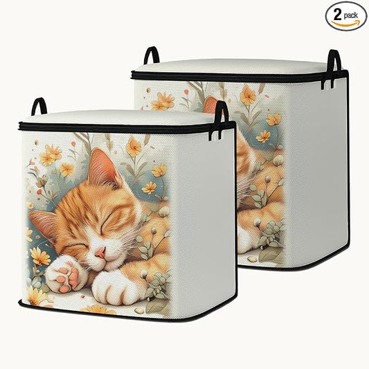 2pcs blanket storage bag for under bed,closet organizers 95L | clothing sweater sheet bedding comforter duvet quilt pillow toy storage bags with lids,dorm room essentials for containers
