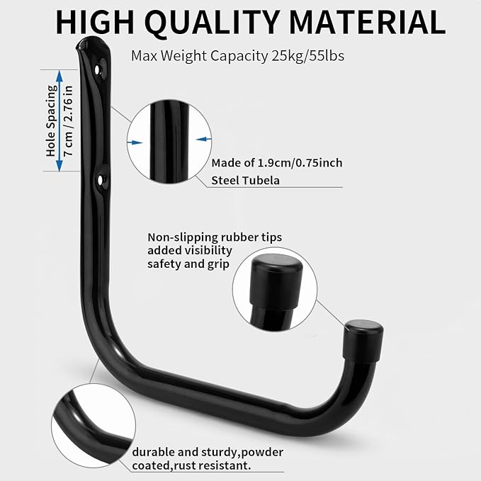 Ladder Storage Hook, Garage and Garden Storage Utility Hook, Heavy Duty Jumbo Arm Hanger