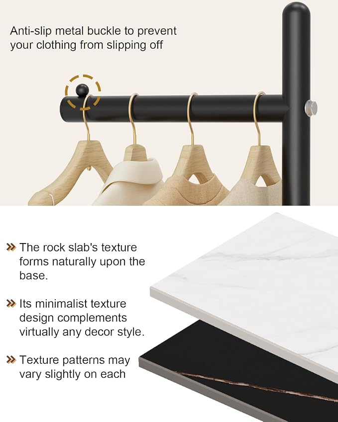 Yawinhe Metal Coat Racks with Square Base,L-Shaped Clothes Stand,Black | Freestanding Hall Tree for Bedroom;Clothes Hanger Stand Suitable for Entryway; Stable Clothing Rack for Hallway