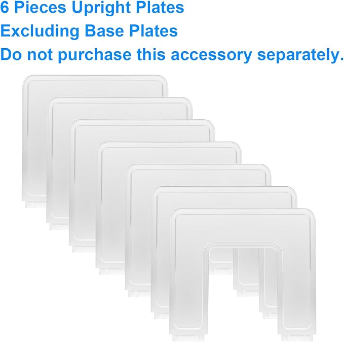 Adjustable File Sorter Accessories 6 Pieces Upright Plates, Expandable File Folder Holder Accessory, Desktop Binder Organizer, School Office File Organizer, Translucent Frosted