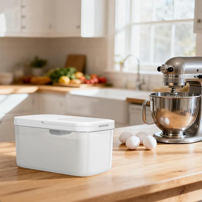 12 Lbs Rice Flour Sugar Storage Containers Dry Food Holder with Flip-up Lid | Airtight 6.5 Qt Crystal-Clear BPA Free Plastic Pet Dog Food Storage Container Bin for Kitchen Pantry Organization