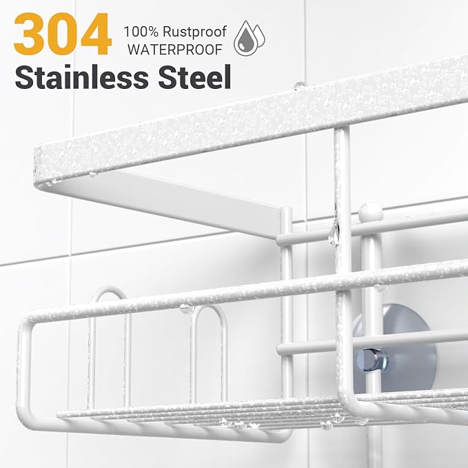 AKTECKE Shower Caddy Hanging Bathroom Organizer: Rustproof Shelf for Inside Shower - No Drilling Racks Over Showerhead - Bath Shelves for Shampoo Soap