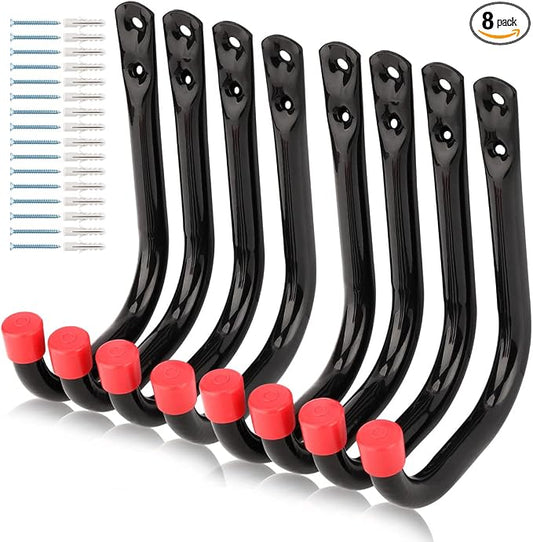 Heavy Duty Steel Garage Storage Utility Hooks, 8 Pack Wall Mount Hanging Storage Utility Hanger