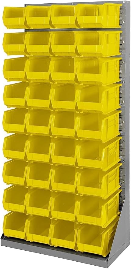 Akro-Mils 30240 AkroBins Plastic Storage Bins, 15"x8"x7", Yellow, 12-Pack | Space-Saving Stackable Bins for Garage, Pantry, Craft Organization