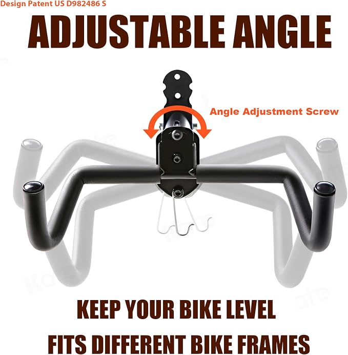 Gootus Bike Wall Mount Hanger - Horizontal Bicycle Indoor Storage Rack | Cycling Wall Mounted Holder Hook - Hang Your Road, Mountain or Hybrid Bikes in Garage or Home