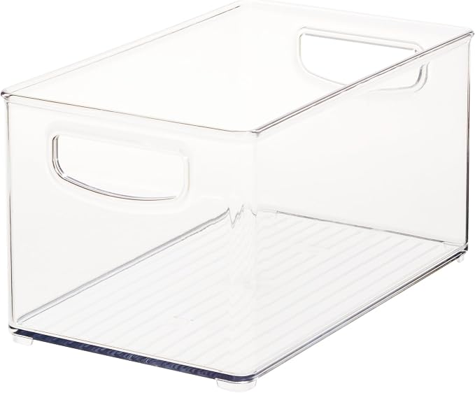 iDesign Stackable Clear Plastic Bin | Kitchen Organizers and Storage, For Fridge and Pantry