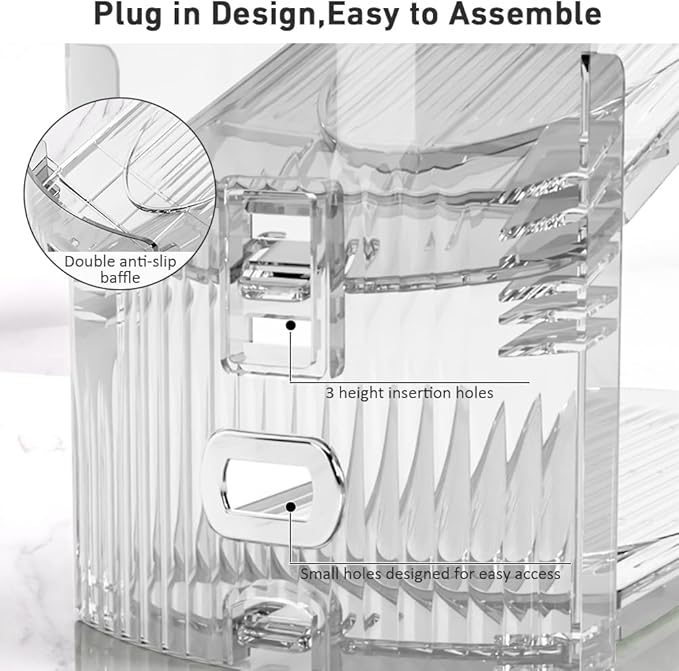 NVGSN 10Pack Clear Shoe Slot Organizer,Shoe Stacker,Storage Space Saver 50% | 3 Levels Adjustable Height 3.7''-7.7''shoe Organizer for Closet,Easy to Assemble shoe Rack Holder,Organizador de Zapatos