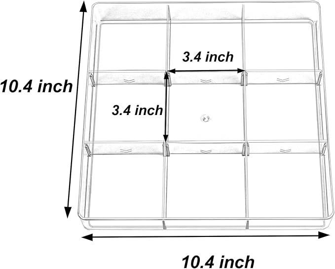 ZEXALOR Adjustable Clear Drawer Organizer, Plastic Drawer Divider Tray with Removable 9 Sections for Desk,Bathroom,Office,Makeup,Junk