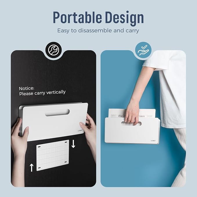 loukin Magnetic File Holder, Wall Mount Paper Organizer, 3 Mount Options | 13.1" x 5.9", Holds up to 300 sheets, Supports 3.31 lb, Magnetic, Adhesive & Screw Mount, Detachable & Portable